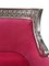 Sofá clásico de terciopelo rosa con estructura de madera lacada en plata hecha a mano, Imagen 6