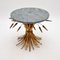 French Gilt Metal and Marble Wheat Sheaf Coffee Table, 1950s, Image 4