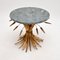 French Gilt Metal and Marble Wheat Sheaf Coffee Table, 1950s 2