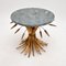 French Gilt Metal and Marble Wheat Sheaf Coffee Table, 1950s, Image 2