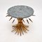 French Gilt Metal and Marble Wheat Sheaf Coffee Table, 1950s 1