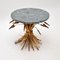 French Gilt Metal and Marble Wheat Sheaf Coffee Table, 1950s 3