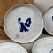 Calligraphy-Adorned Ceramic Plates Harmony Mino-Ware, Japan, 1980s, Set of 5 2