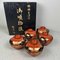 Japanese Lacquerware Rice Bowls, 1960s, Set of 5 2