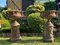 19th Century Cast Iron Chateau Vases, Set of 2 1