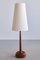 Hohe Tischlampe aus Teakholz mit Kegelförmigem Schirm von Tranås Stilarmatur, Schweden, 1960er 1