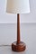 Tall Table Lamp in Teak Wood with Cone Shade from Tranås Stilarmatur, Sweden, 1960s, Image 3