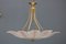 Lámpara de techo Big Rosa de cristal de Murano y flor dorada, años 70, Imagen 15