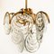 Glass and Brass Two Tiers Light Fixture, 1970s, 1969 4