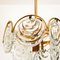 Glass and Brass Two Tiers Light Fixture, 1970s, 1969 6