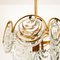 Glass and Brass Two Tiers Light Fixture, 1970s, 1969, Image 6