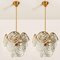 Glass and Brass Two Tiers Light Fixture, 1970s, 1969, Image 3