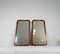 Mid-Century Modern Wood and Brass Mirrors, Sweden, 1950s, Set of 2 3