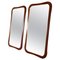 Mid-Century Modern Wood and Brass Mirrors, Sweden, 1950s, Set of 2 1