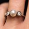 Anello in oro bianco a 18 carati e diamanti con perle, anni '30, Immagine 5