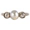 Anello in oro bianco a 18 carati e diamanti con perle, anni '30, Immagine 1