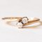 Vintage 14k Yellow Gold Toi Et Moi Ring with European Cut Diamonds, Image 1