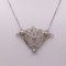 Collana Art Nouveau in oro bianco 18k con diamanti taglio antico, rosette e perline, anni '20, Immagine 3