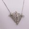 Collier Art Nouveau en Or Blanc 18k avec Diamants Taille Ancienne, Rosettes et Perles, 1920s 4