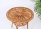 Tavolino da caffè rotondo Mid-Century in vimini e bambù, Italia, anni '60, Immagine 14