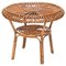 Tavolino da caffè rotondo Mid-Century in vimini e bambù, Italia, anni '60, Immagine 1