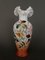 19th Century Napoleon III Opaline Vase with Floral Decoration Lace Collar 2
