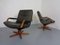 Danish Teak & Leather Swivel Lounge Chairs from Berg Furniture, 1970s, Set of 2, Image 5