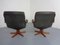 Danish Teak & Leather Swivel Lounge Chairs from Berg Furniture, 1970s, Set of 2, Image 12
