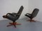 Danish Teak & Leather Swivel Lounge Chairs from Berg Furniture, 1970s, Set of 2 7