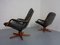 Fauteuils Pivotants en Teck et Cuir de Berg Furniture, Danemark, 1970s, Set de 2 7