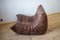 Dark Brown Leather Togo Lounge Chair by Michel Ducaroy for Ligne Roset 3