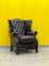 Poltrona Chesterfield Wingback vintage in pelle, Immagine 12