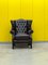 Poltrona Chesterfield Wingback vintage in pelle, Immagine 2