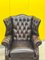 Poltrona Chesterfield Wingback vintage in pelle, Immagine 14