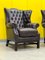 Vintage Leather Chesterfield Wingback Armchair, Image 8
