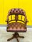 Chaise de Bureau Pivotante Chesterfield Vintage en Cuir Marron 7