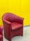Red Leather Armchair on Wheels from de Sede 8