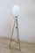 Opaline Glass and Brass Floor Lamp, 1950s, Image 3