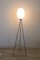 Stehlampe aus Opalglas & Messing, 1950er 2