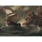 Sailing Ships in a Gale, 1700s, Oil on Cardboard, Framed, Image 3
