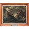 Sailing Ships in a Gale, 1700s, Oil on Cardboard, Framed, Image 1