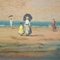 Beach with Figures, 19th Century, Oil on Board, Framed 6