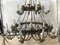 Lámpara de araña Palace grande de latón y bronce, años 50, Imagen 4