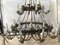 Large Palace Chandelier in Brass and Bronze, 1950s 4