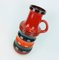 Large Mid-Century Ceramic Floor Vase Model 427-47 in Stripe Pattern, Red, Orange, Green& Black from Scheurich, Image 4