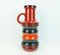 Large Mid-Century Ceramic Floor Vase Model 427-47 in Stripe Pattern, Red, Orange, Green& Black from Scheurich 7