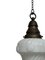 Lampada da soffitto vintage edoardiana satinata in vetro bianco latte opalino, Immagine 3