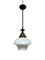 Lampe à Suspension Plafonnier Vintage Art Déco Church Opaline en Verre Blanc Lait 1