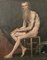 Estudio de desnudo masculino, década de 1800, óleo sobre lienzo, enmarcado, Imagen 4