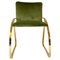 Fauteuil de Bureau en Daurade et Velours Vert, Italie, 1970s 2